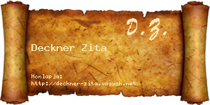 Deckner Zita névjegykártya